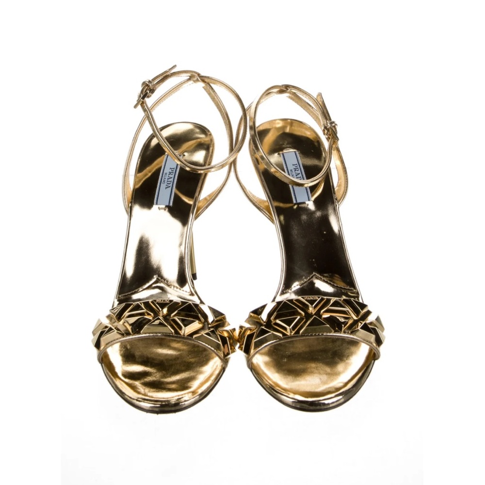 Prada Patent Leather Studded Accents Sandals - Picture 4 of 6